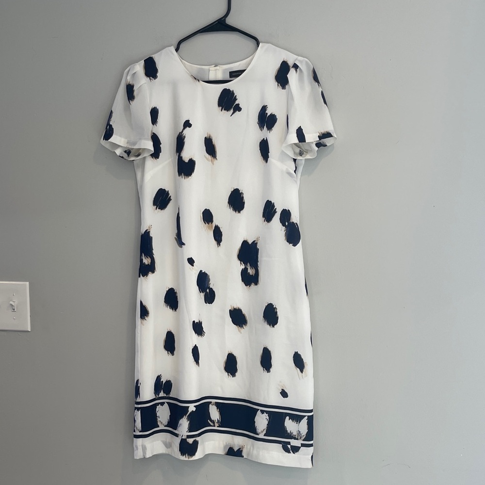 Banana Republic Navy and White Patterned Mini Dress Size 4